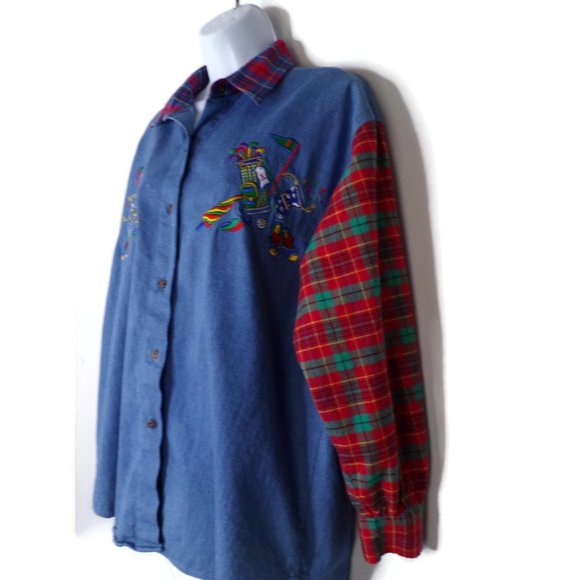 Casey Coleman Denim and Flannel Women's Golf Shirt Embroidered Design Size XL - Picture 3 of 8